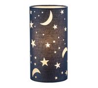 Happy Homewares Modern Stars And Moons Children/kids Midnight Blue Cotton Table Lamp
