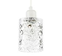 Happy Homewares Modern Straight Sided Cylindrical Pendant Shade with Faceted Surface
