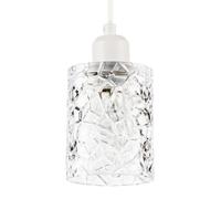 Happy Homewares Modern Straight Sided Cylindrical Pendant Shade With Faceted Surface