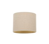 Happy Homewares Modern Taupe Linen Fabric Small 8" Drum Lamp Shade with Matching Satin Lining