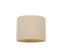 Modern and Elegant Taupe Textured Linen Fabric Small 8" Drum Lamp Shade with Matching Inner Satin Lining | 40watt Maximum | 15cm x 20cm by Happy Homewares