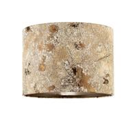 Happy Homewares Modern Textured Gold And Burnt Orange Jacquard Fabric Drum Lampshade