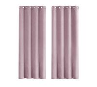 Happy Homewares Modern Textured Linen Fabric Lined Blackout Eyelet Curtains - Pair in Lilac | Size: 117 cm width x 137 cm drop Happy Homewares Lilac 117 cm width x 137 cm drop