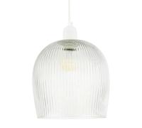 Happy Homewares Modern Transparent Mini Line Ribbed Glass Pendant Ceiling Light Shade