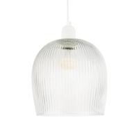 Happy Homewares Modern Transparent Mini Line Ribbed Glass Pendant Ceiling Light Shade