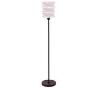 Happy Homewares Modern Unique Matte Black Floor Lamp with Foldable White Geometric Shade