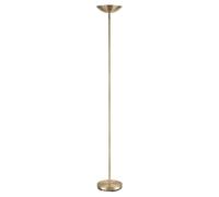 Happy Homewares Designer LED Uplighter Floor Lamp in Antique Brass with Memory Dimmer Button | 20w 2200 Lumens | 3000k Warm White | Adjustable Head | 180cm x 25cm