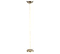 Happy Homewares Designer LED Uplighter Floor Lamp in Antique Brass with Memory Dimmer Button | 20w 2200 Lumens | 3000k Warm White | Adjustable Head | 180cm x 25cm