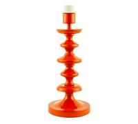 Happy Homewares Modern Vivid Orange Gloss Table Lamp Base with Chic Round Step Design | 37cm x 15cm | with Clear Cable and Inline Switch