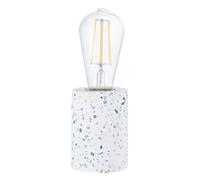 Happy Homewares Modern and Unique White Mosaic Concrete Table Lamp for Vintage Industrial Feature Style Light Bulbs | 1 x E27 60w Maximum | 11cm x 8cm