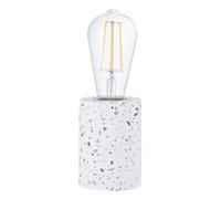 Happy Homewares Modern White Mosaic Concrete Table Lamp for Vintage Industrial Style Light Bulbs