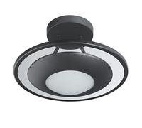 Happy Homewares Semi Flush Energy Saving LED Ceiling Light in Brushed Metal Finish in Black Happy Homewares Black