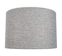 Happy Homewares Modernistic and Textured 35cm Light Charcoal Grey Linen Fabric Drum Lamp Shade - 60w Maximum | for Table and Floor Lamp or Pendant Rose