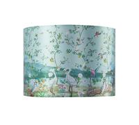 Happy Homewares Mountains and Forests Lamp Shade with Floral and Bird Illustrations