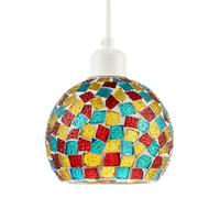 Happy Homewares Multi-Colour Geometric Mosaic Dome Pendant Ceiling Lighting Shade