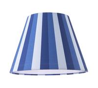 Happy Homewares Multi Colour Striped Linen Coolie Lamp Shade with White Cotton Inner in Mid Blue | Size: 10 inches Happy Homewares Mid Blue 10 inches