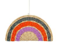 Happy Homewares Multi Coloured Rainbow Stripes Childrens Ceiling Pendant Light Shade