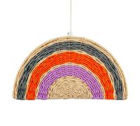 Happy Homewares Multi Coloured Rainbow Stripes Childrens Ceiling Pendant Light Shade Happy Homewares Multicolor