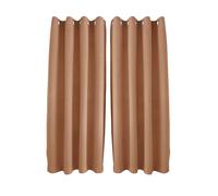 Happy Homewares Mustard Orange Linen Blackout Curtains - 46 x 63 Inch Drop - 2 Panel