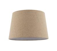 Classic Natural Oatmeal Linen Fabric Drum Lamp Shade with White Cotton Inner Lining | 30cm x 20cm | for Table or Pendant by Happy Homewares