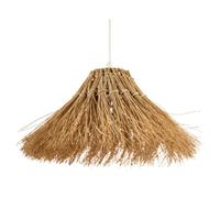 Happy Homewares Natural Raffia Handcrafted Rattan Pendant Lamp Shade With Long Strands
