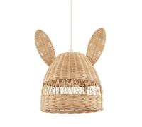 Natural Woven Rattan Childrens Pendant Lighting Shade with Bunny Ears | 28cm x 20cm | Fun and Modern Design by Happy Homewares