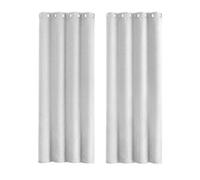 Happy Homewares Modern Textured Linen Fabric Lined Blackout Eyelet Curtains - Pair in White | Size: 120 cm width x 160 cm drop Happy Homewares White 120 cm width x 160 cm drop