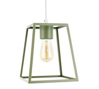 Happy Homewares Olive Green Industrial Lantern Lamp Shade with Square Top & Bottom Happy Homewares Olive