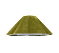 Happy Homewares Olive Green Velvet Fabric Empire Lamp Shade with Elegant Scallop Edges