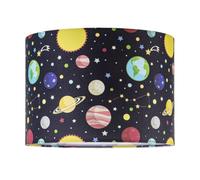 Happy Homewares Outer Space Lamp Shade with Colourful Planets Stars & Constellations in Midnight | Size: 10 inches Happy Homewares Midnight 10 inches