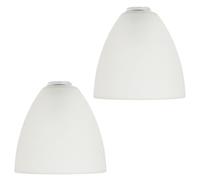 Happy Homewares Pair of Frosted White Glass Shades with Traditional and Classic Shape for E14 and E27 Bulb Bases | 40w Maximum | 15cm x 12cm