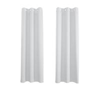 Happy Homewares Pale Dove Grey Eyelet Curtains - 46 x 54 Inch Drop - Elegant Room Darkening Blackout Curtains with Thermal Insulation - 2 Panels for Bedroom or Living Room