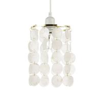 Happy Homewares Pendant Light Shade With Cascading Natural Capiz Style Shell Discs