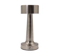Happy Homewares Petite Brushed Nickel Rechargeable Battery Touch Dimmable Table Lamp