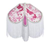 Happy Homewares Pink Butterfly Victorian Vintage Lamp Shade With Oval Velvet Sections