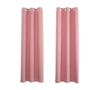 Happy Homewares Pink Eyelet Curtains - Thermal Blackout Curtains - 46 x 54 Inch Drop - 2 Panel