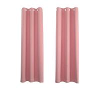 Happy Homewares Pink Eyelet Curtains - 66 x 84 Inch Drop - Elegant Room Darkening Blackout Curtains with Thermal Insulation - 2 Panels for Bedroom or Living Room