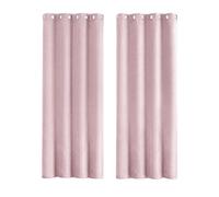 Happy Homewares Pink Lined Blackout Eyelet Curtains - 46 x 63 Inch Drop - 2 Panel