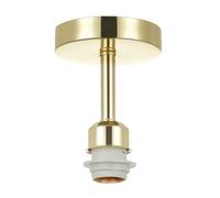 Happy Homewares Polished Brass Plated Ceiling Light Fitting for Industrial Style Light Bulbs