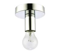 Happy Homewares Polished Chrome Ceiling or Wall Light Fitting to Showcase Industrial Style Light Bulbs | 12cm x 8cm | 1 x 11w E27