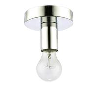 Happy Homewares Polished Chrome Ceiling or Wall Light Fitting to Showcase Industrial Style Light Bulbs | 12cm x 8cm | 1 x 11w E27