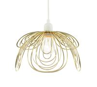 Happy Homewares Polished Gold Metal Wire Overlapping Petal Ceiling Pendant Light Shade Happy Homewares Gold