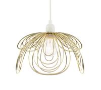 Happy Homewares Polished Gold Metal Wire Overlapping Petal Ceiling Pendant Light Shade Happy Homewares Gold