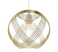 Happy Homewares Polished Plated Gold Spherical Pendant Light Shade with 4-Ring Design Happy Homewares Gold