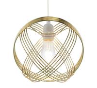 Happy Homewares Polished Plated Gold Spherical Pendant Light Shade with 4-Ring Design Happy Homewares Gold