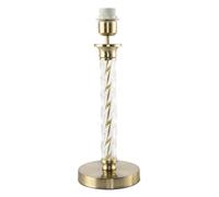 Happy Homewares Satin Gold Table Lamp Base with Twisting Clear Glass Designer Feature Happy Homewares Gold