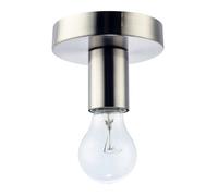 Happy Homewares Satin Nickel Ceiling Or Wall Light Fitting For Industrial Style Light Bulbs
