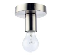 Happy Homewares Satin Nickel Ceiling or Wall Light Fitting to Showcase Industrial Style Light Bulbs | 12cm x 8cm | 1 x 11w E27