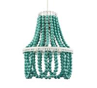 Happy Homewares Shabby Chic Ornate Chandelier Pendant Shade with Round Duck Egg Pearls