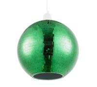 Happy Homewares Shiny Disco Mosaic Ball Pendant Shade in Mirrored Tiled Retro Style in Green Happy Homewares Green